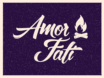 Amor Fati bonfire calligraph fire hand lettering lettering philosophy sketch typogaphy