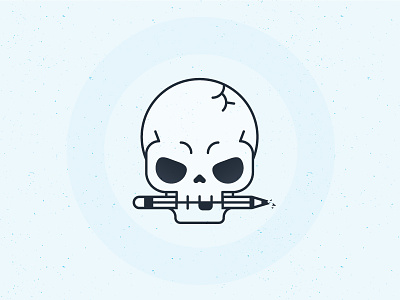 Draw, hunny, draw 2d avator character icon illustration skull