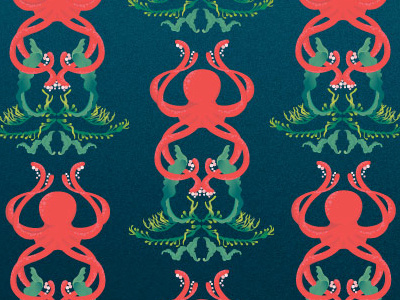 Octopus + Kelp Damask