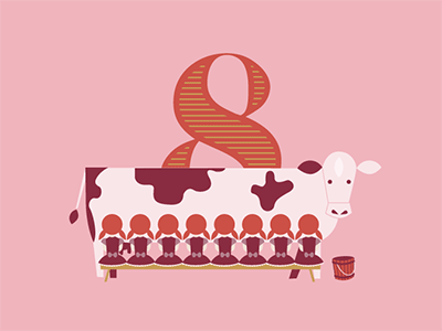 Eight Maids a Milking animation gif illustration typography vintage