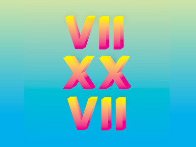 727 color illustration rave roman numerals type