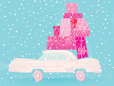 Black Friday Haul black friday car christmas holiday illustration presents shopping vector vintage car