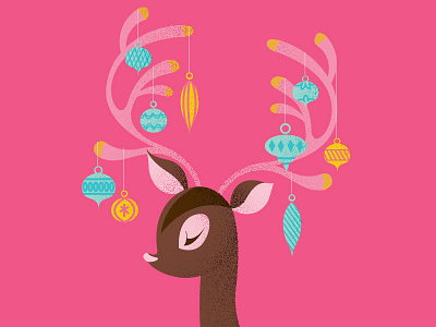 Sassy Reindeer antlers christmas deer holiday illustration ornaments reindeer vector vintage
