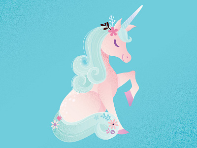 Magical Uni childrens book fantasy flower horse illustration pink unicorn