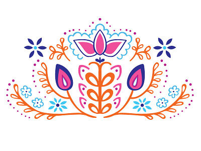 Scandinavian Folk Pattern - WIP floral folk pattern illustration scandinavian