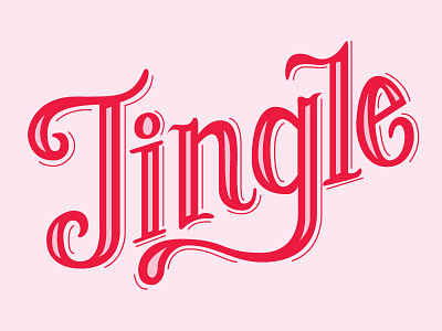 Jingle Jangle christmas holiday jingle lettering red typography vintage