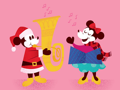 A Very Mickey & Minnie Christmas christmas disney disneyland illustration mickey mouse minnie mouse