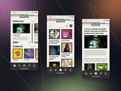 Digital Gazeta - Mobile App app design digital figma inspiration mobile mobile app new portfolio ui uiux ux web