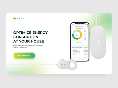 EXEN - landing page for Mobile App