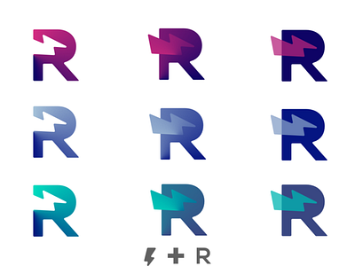 R Logo Gradient Variants cool gradient logo nice r logo