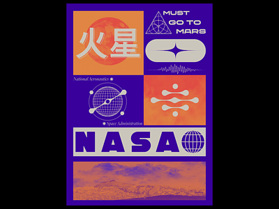 NASA acid art design edgy gradient map graphic dsign nasa poster shapes space