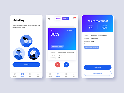 Matching chat app illustration immigrant immigration matching ui