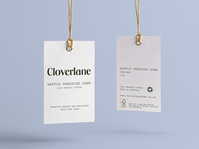 CLOVERLANE Towel and Clothing Tag Design branding design graphic design icon logo typography vector