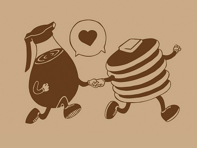 Sticky Love illustration pancakes syrup