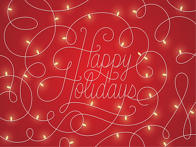 Happy Holidays card christmas christmas lights holidays script swash swirl type