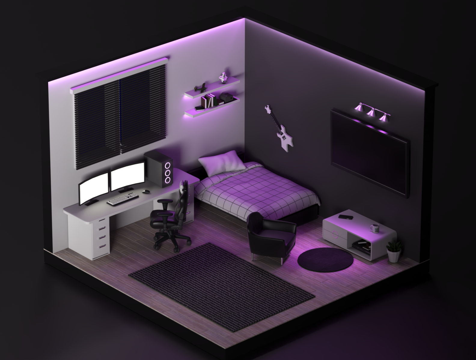 isometric room by Fatemeh Ebrahimi on Dribbble