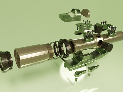 3D Low Poly of Burris Tactical Scope