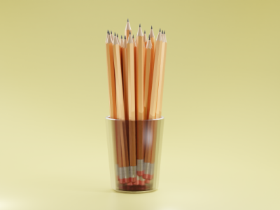 3D Pencils 3d animation blender branding design graphic design icon illustration logo motion graphics ui