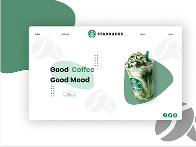 Starbucks Landing page design illustration ui