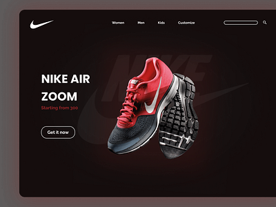 Nike landing page design landingpage nike shoe ui ux website