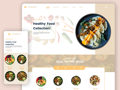 Foodmart Landing page design foodwebdesign healthyfood landingpage restaurant ui ux webdesign website