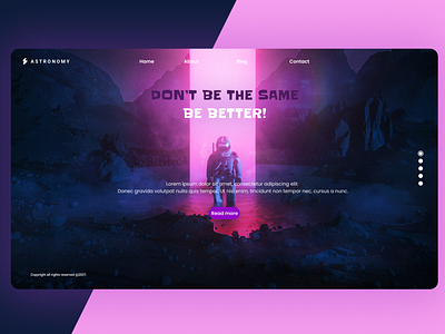 Astronomy landing page astronomy design landingpage ui ux webdesign website
