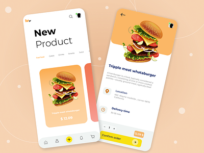 Burger app UI design appdesign burger app burgerui design ios mobileapp mobileui ui ux