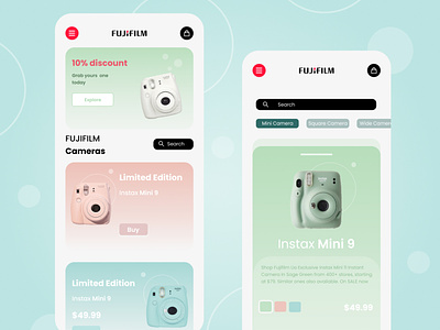 Fujifilm camera app Ui design