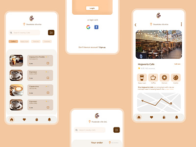 Nearby cafe app concept appdesign appuiux cafeapp cafeconcept coffeeapp design ui ux