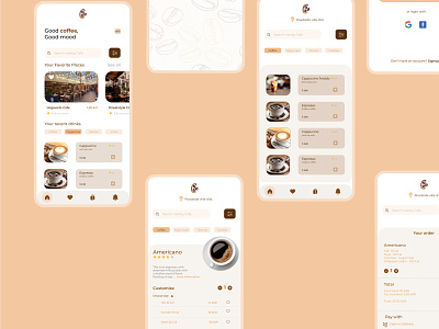 Nearby cafe app concept app appde appdesign cafeconcept coffeeapp design ui uiux ux