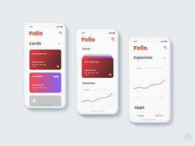 Folio - Finance Tracker App app branding design graphic design icon illustration logo ui vector