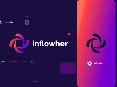 Inflowher [Logo] branding figma gradiant logo logo design vector visual identity