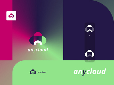 Anycloud Logo branding cloud concept figma gradiant heaven illustration logo logo design logotype sky vector