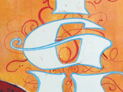 Poster Detail: Painted "G" hand lettering masking paint poster