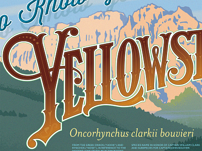 Yellowstone Poster Titling Detail illustration lettering poster retro