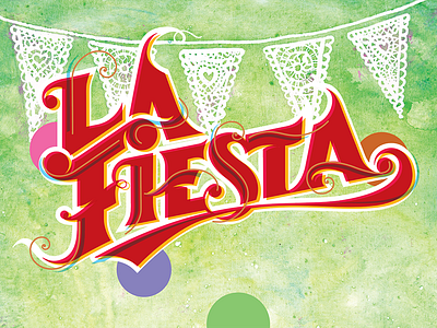 La Fiesta logo lettering logo poster