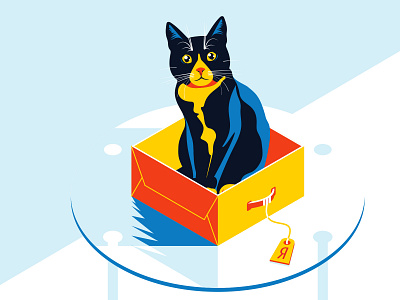 Cat in the box cats coreldraw illustration vector