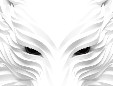 White wolf design 3d branding motion graphics ui