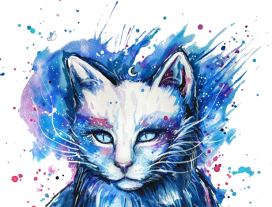 Cat splash paint art animal branding design graphic design vector