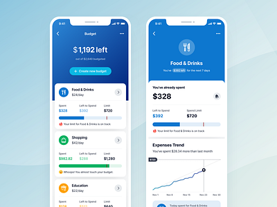 Budgeting App - Finance App UI Kit by Ahmad Fawaid on Dribbble