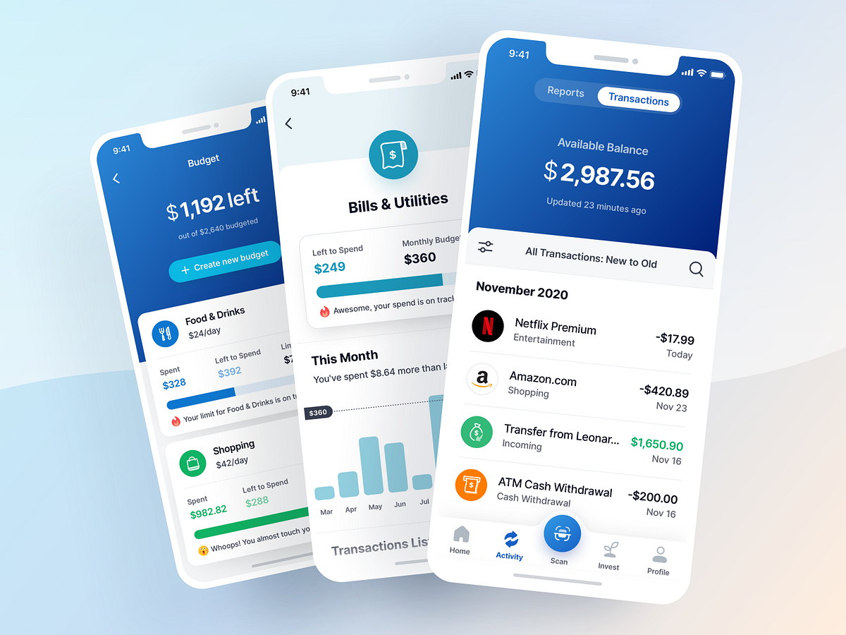 Transactions - Finance App UI Kit by Ahmad Fawaid on Dribbble