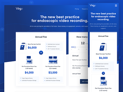 Virgo SVS Pricing - Live branding business calculator clean dashboard doctor header illustration ios mobile onboarding pricing responsive ui website