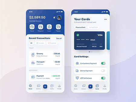 Finance App Visual Exploration by Ahmad Fawaid on Dribbble