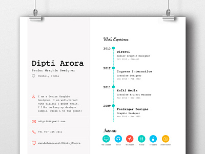 Iconic Resume Design graphic design ui design