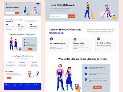 Mop up - House Cleaning Website design e commerce figma graphic design house cleaning illustration product design service website ui uiux user interface ux website