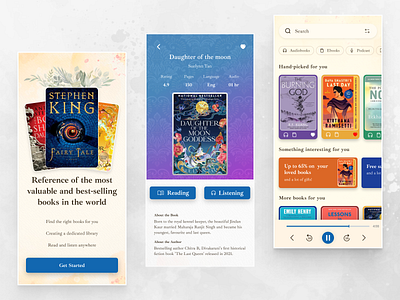 Book Store App application audio book book book app book store design app e commerce ebook ecommerce book reading app ui user interface ux