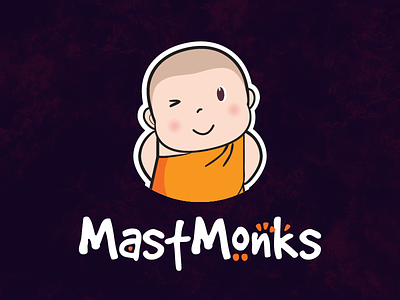 Mastmonks character identity design illustration logo mastmonks monk monks typography wink