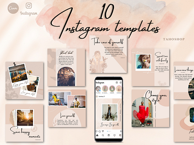 Dreamlike Instagram Templates blogger templates branding templates canva instagram templates canva templates creative design design graphic design instagram posts motivational quotes pink colors social media posts social media templates