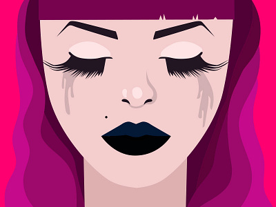 Mascara dreams black girl illustration lipstick pinkhair vector vectors
