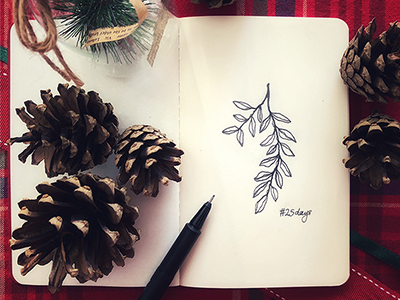 25 days 25daystillchristmas art besttimeoftheyear decoration doodle holidayseason instasketch joy noel pinecones sketch winter